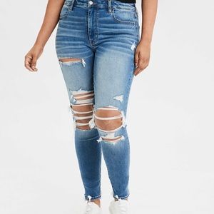 high wasted stretchy jeans